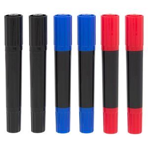 Jumbo Dual Tip 6pc Permanent Marker Set in Blue, Red, Black